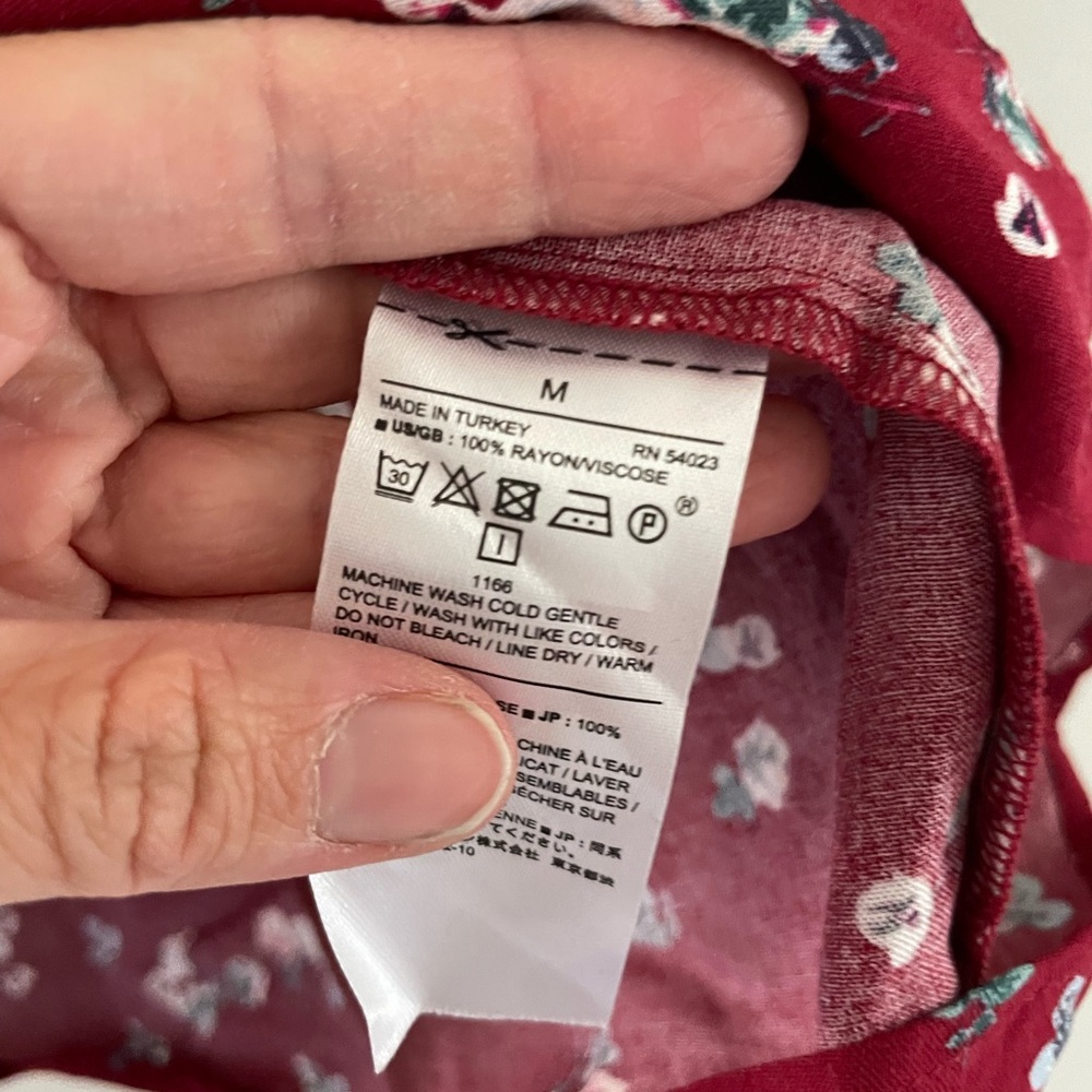 Banana Republic Factory Red & Floral Blouse - Picture 3 of 5